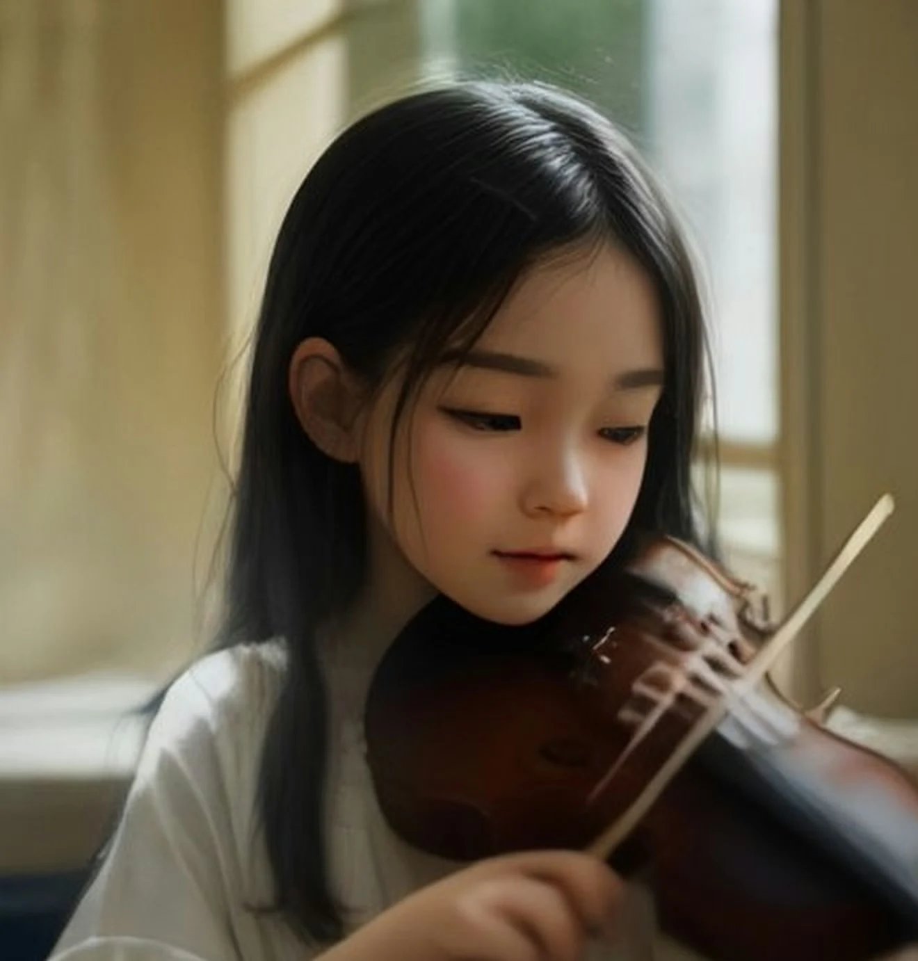 A young Horizon student playing the violin